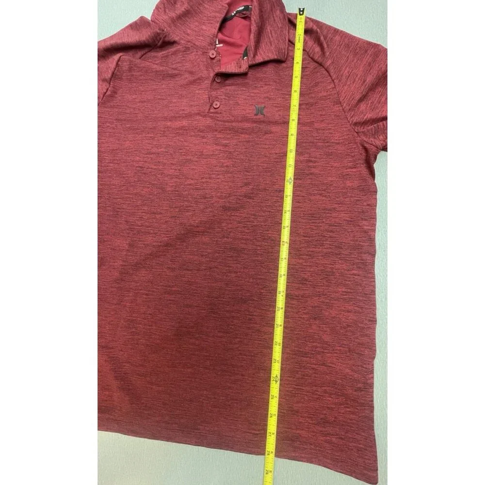 Hurley Polo Shirt Mens L Red Heather Short Sleeves Outdoor Golf Activewear